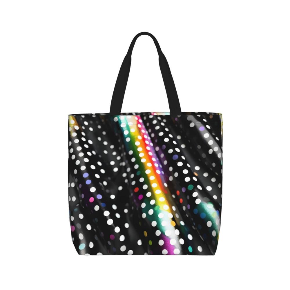 Glitzer Regenbogen Polka Dot Streifen Schwarz und Weiß