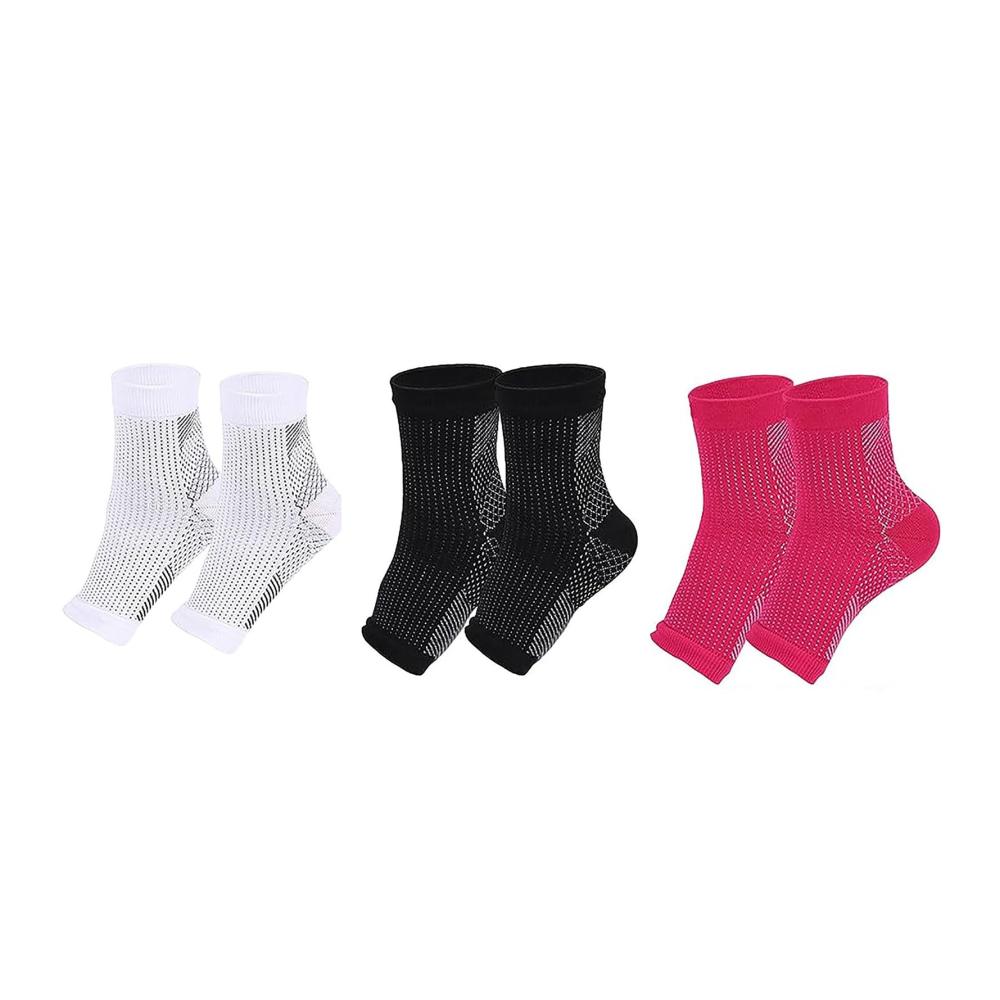 3 Pairs White black pink
