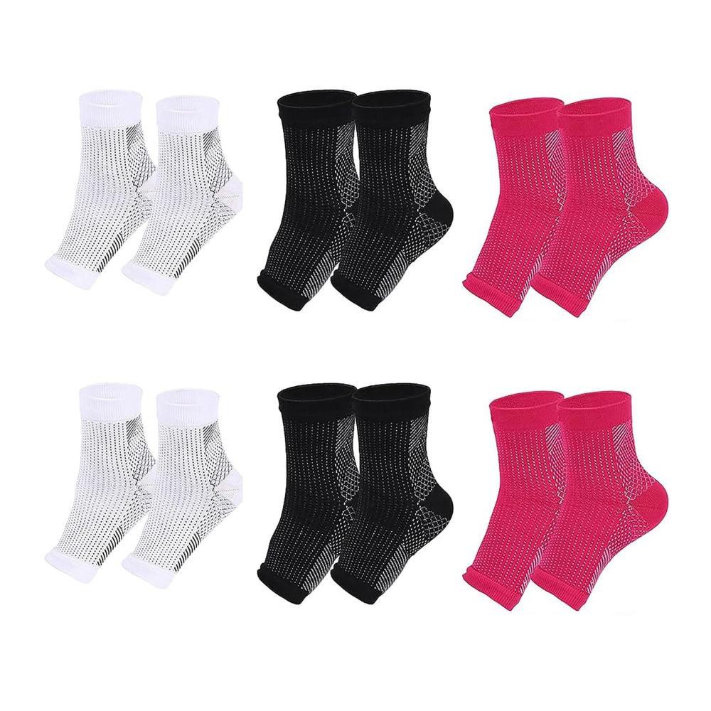 6 Pairs White black pink