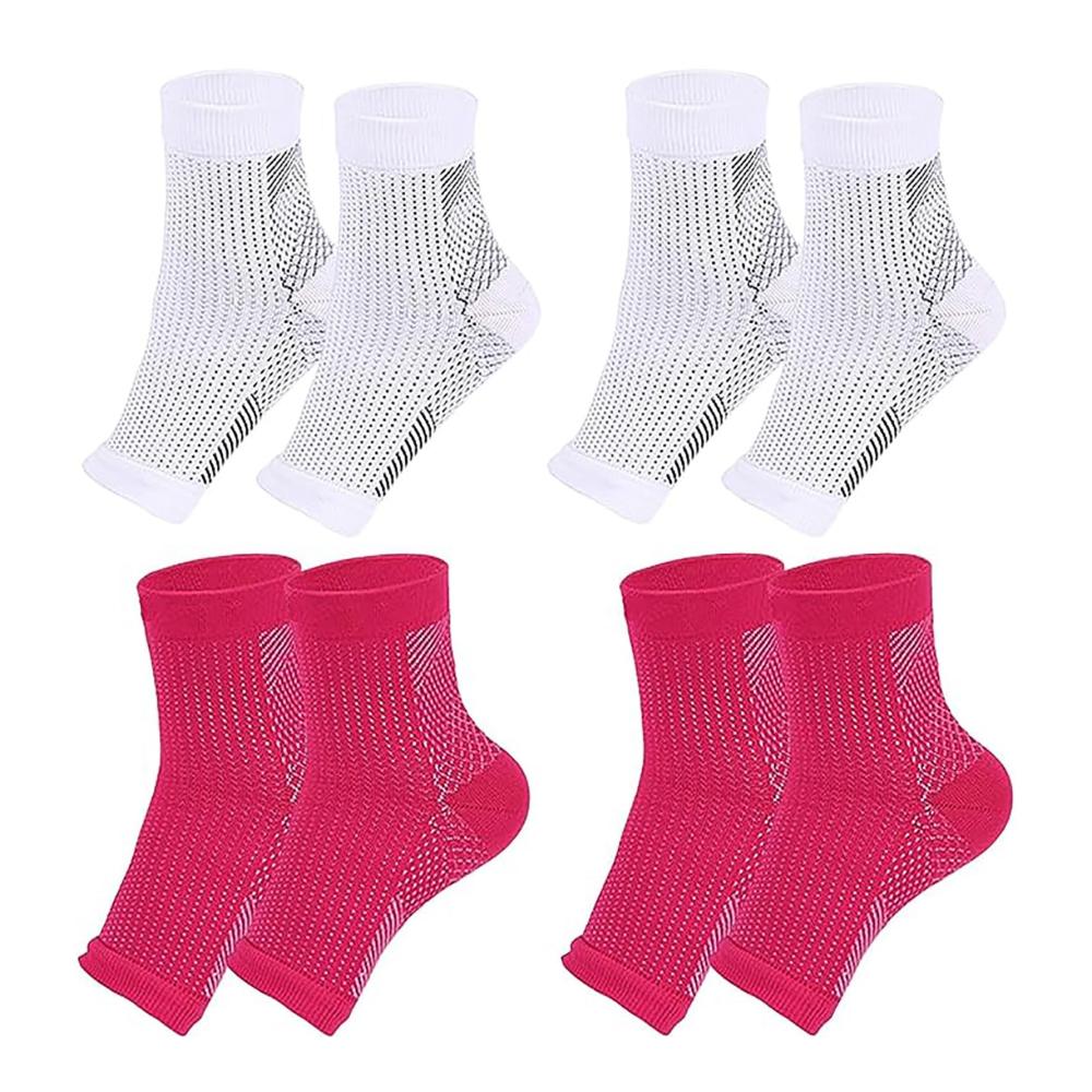 4 Pairs White pink