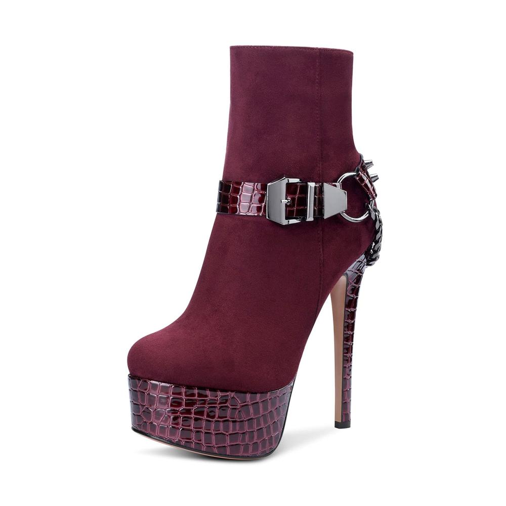 Rot Burgund Wildleder